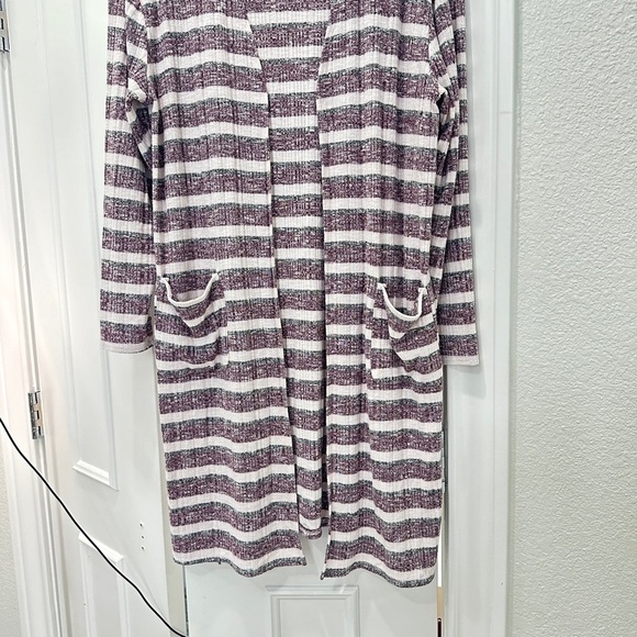 Women's Nine West Marled Rib Knit Duster Cardigan Nine West Sweaters Size L - Picture 6 of 8